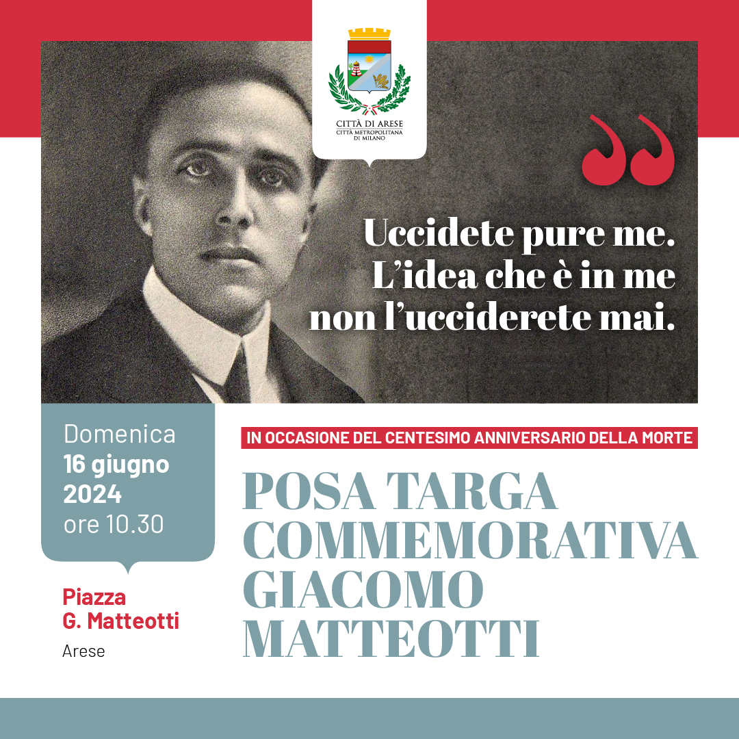 Centesimo anniversario della morte di Giacomo Matteotti